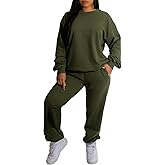 Nimsruc Two Piece Outfits For Women Sweatsuits Sets Casual Long Sleeve Pullover Pocket Jogging Suits Matching Clothing