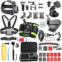 SmilePowo Outdoor Sports Camera Accessories for GoPro Hero 5 / Session 5/4/3/2/1,AKASO,SJCAM, Carrying Case,Camera Bundle (51-in-1）