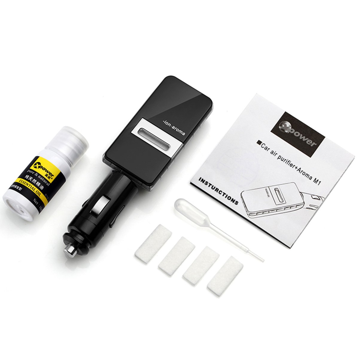 Aromatherapy Essential Oil Diffuser Car Air Freshener, Ionic Air Cleaner Remove Smoke, Odor, Cigarette Smell, Dust, Ideal for Automobile / RV Accessories & Car Gift | CE, FCC and RoHS Certified