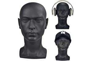 BLTYXT PVC Male Mannequin Head Professional Manikin Training Head for Display Headphone Game Console Hats Wigs Jewellery Glas