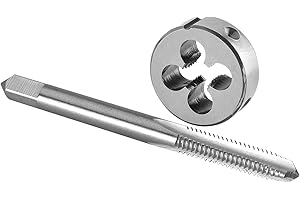 Burkit 1/4"-28 UNF Tap and Die Set Right Hand, 1/4 x 28 UNF Machine Thread Tap and Round Die