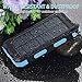 Solar Chargers 30,000mAh, Dualpow Portable Dual USB Solar Battery Charger External Battery Pack Phone Charger Power Bank with Flashlight for Smartphones Tablet Camera (Baby Blue)
