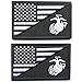 Bundle 2 Pieces - Black American USA Flag Marine Corps Usmc Black Ops Patch with Backing Decorative Embroidered Appliques 2