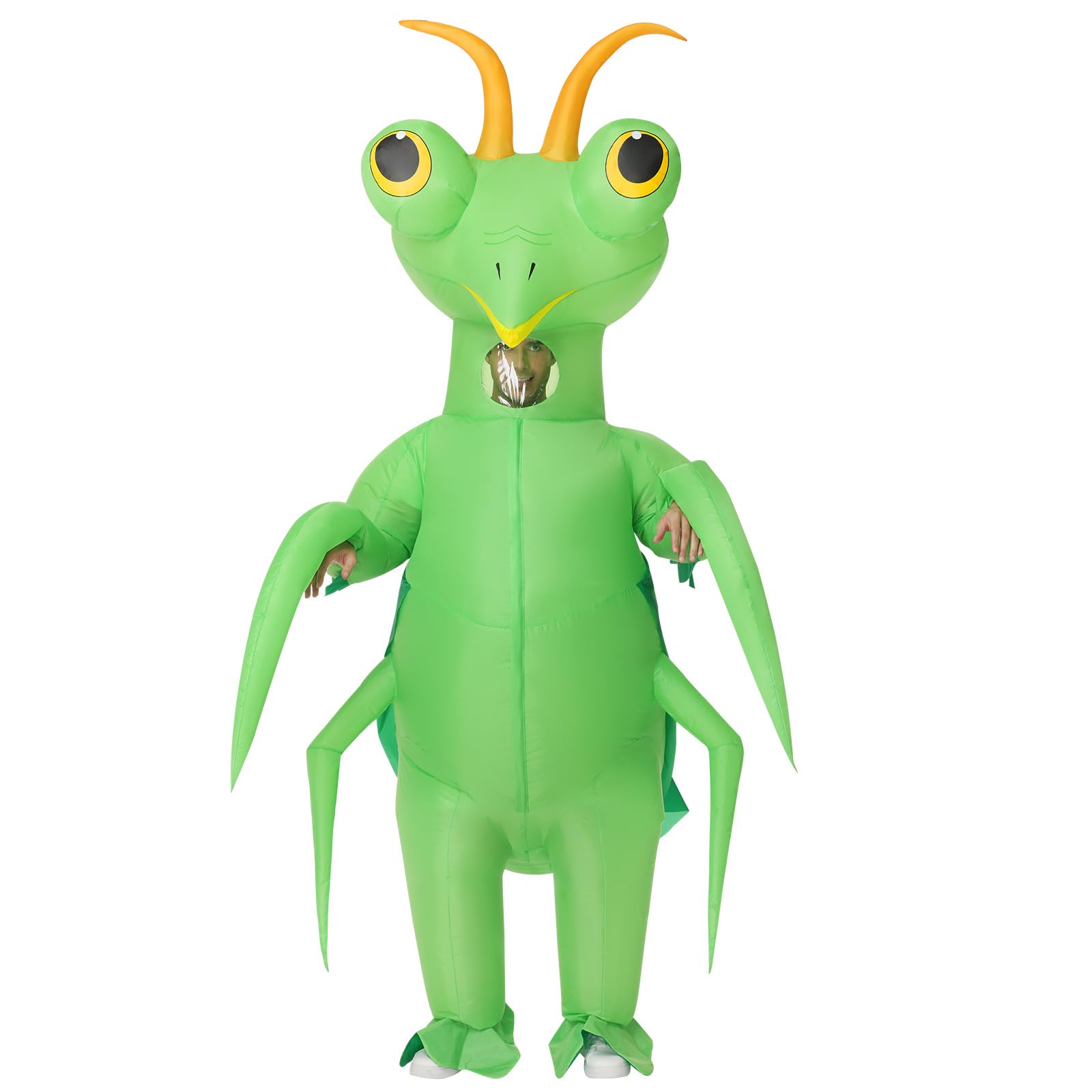 Photo 1 of Acekar Mantis Costume For Adults,Funny Inflatable Costumes,Halloween Blow up Insect Costume for Women Men Cosplay Parties