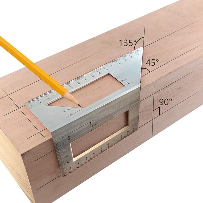 MultiFunction Square Ruler, Tweippy Aluminum Woodworking Scribe Line