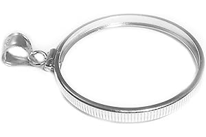 Flintski Jewelry Peace Morgan Eisenhower Silver Dollar Sterling Silver Coin Edge Coin Bezel Frame Mount Pendant