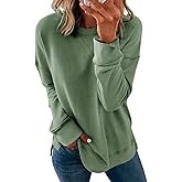 Dokotoo Women's Casual Crew Neck Sweatshirt Loose Soft Long Sleeve Pullover Tops