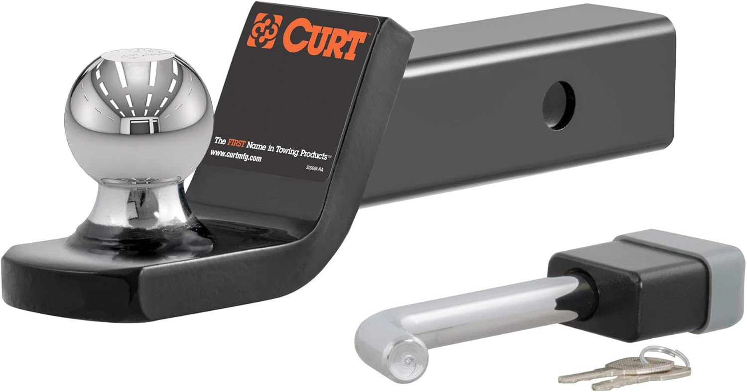 CURT 45141 Trailer Hitch Mount, 2-Inch Ball, Lock, Fits 2-In Receiver, 7,500 lbs, 2" Drop: Automotive