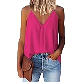 miduo Womens V Neck Strappy Tank Tops Loose Casual Sleeveless Shirts Blouses