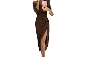 GENERIC Evening Dresses for Women Elegant Long Sleeve Sequin Mini Dresses Sexy Ruched Bodycon Sparkly Glitter Cocktail Party Dresses