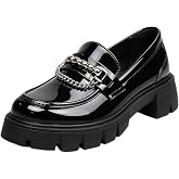 Platform Loafers for Women, Retro Women Chunky Loafers, Chunky-Sole Slip-On Casual Shoes with Soft Cushioned Insole, Comfortable Non-Tiring Loafers, Classic Retro Footwear for Work, School, Shopping &amp; Daily Casual Wear