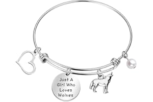 FAADBUK Funny Wolfes Bracelet Animal Lover Gift Just A Who Loves Wolfes Jewelry Bracelet Wolfes Lover Gift Wolfes Jewelry (Wolfes BR-S)
