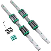 CHUANGNENG Linear Rail 2PCS HGR20 1000mm Linear Guide Rail HGH20CA HGH20 Linear Slide Rail + 4PCS HGH20CA Carriage Slider Block CNC Kit for DIY CNC Routers Lathes Mills