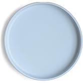 mushie Classic Silicone Suction Plate | BPA-Free Non-Slip Design (Powder Blue)