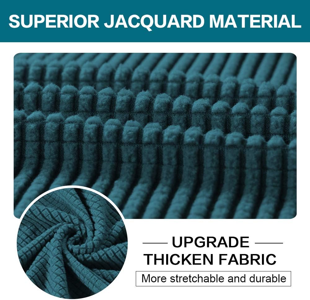 Turquoize 2 Piece Stretch Sofa Covers Chair Cover Couch Covers Slipcovers Including Base Cover and Individual Seat Cushion Covers, Thick Jacquard Customized Fitting (Small, Taupe): Kitchen & Dining