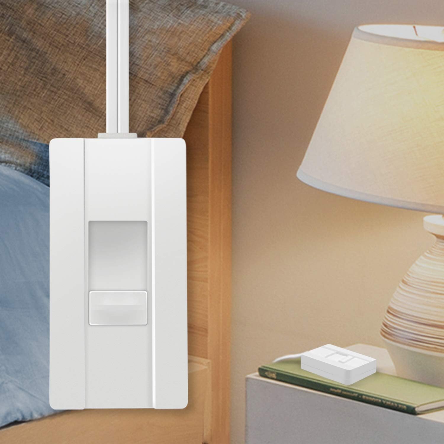 TOPGREENER TGTTDL300-W-2PCS able-Top Plug in Dimmer for Table or Floor Lamps, Slide Control, White 2 Pack, 2 - - 