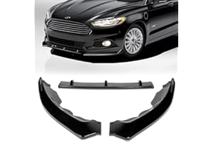 Q1-Tech Front Bumper Lip fit for mpatible with 2013-2016 Ford Fusion Mondeo, Front Bumper Lip Spoiler Air Chin Body Kit Splitter Painted Glossy Black ABS, 2014 2015 (STP-Style)
