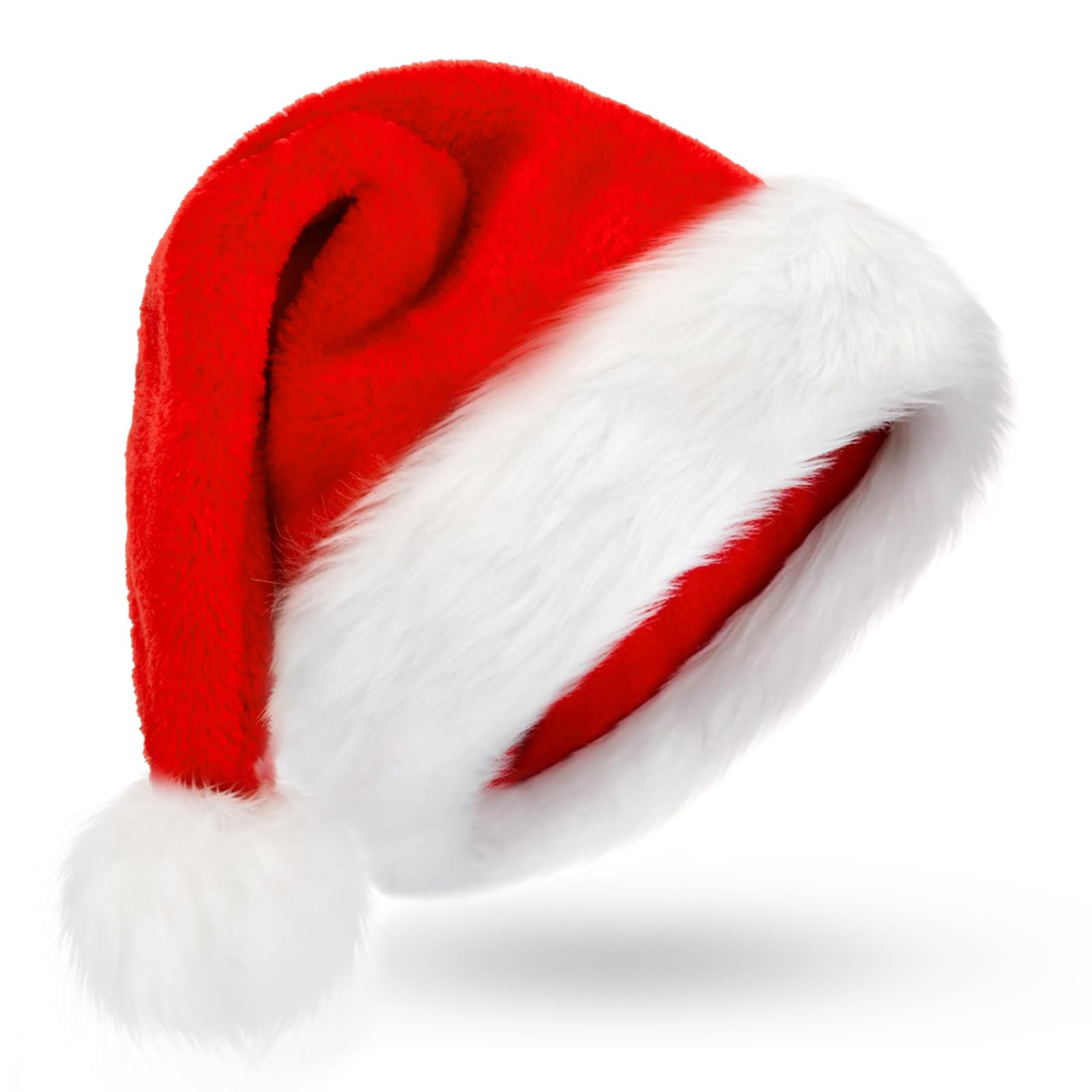 Santa Hat for Adults and Kids and Baby: Christmas Hat Extra Thick Classic for New Year Festive Party Supplies
