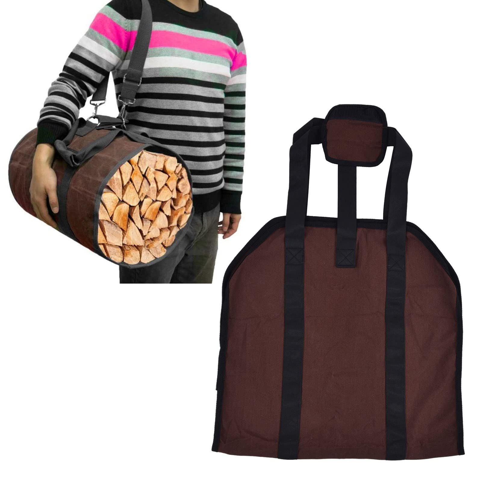 EVTSCAN Oxford Firewood Log Carrier Tote Bag, Log Tote with Handles for Fall and Winter Carrying Firewood to Fireplace, Multi Purpose, Easy to Carry and Unload