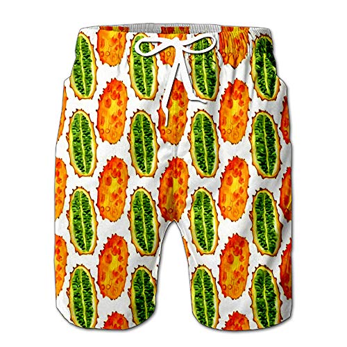 Summer Shorts Pants Tropical Exotic Fruits Kiwano Slice Summer Mens Golf Sports Shorts XXL