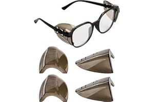 YunTuo 2/4 Pairs Eye Glasses Side Shields for Prescription Glasses - Fits Small to Medium Eyeglasses (2, Brown)