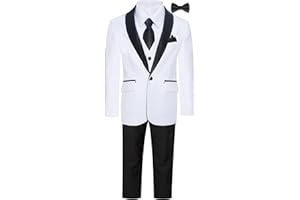 KING FORMAL WEAR Boys Premium Paisley Patterned and Solid Shawl Lapel Tuxedos - Many Colors