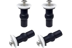 DARLINGAO 4 Pack Universal Toilet Seat Bolts and Hinge Screws, Top Mounting Fixings Kit with Expanding Rubber Top Nuts, Replacement Screws for 14-16mm Hole Toilet Seat Repair