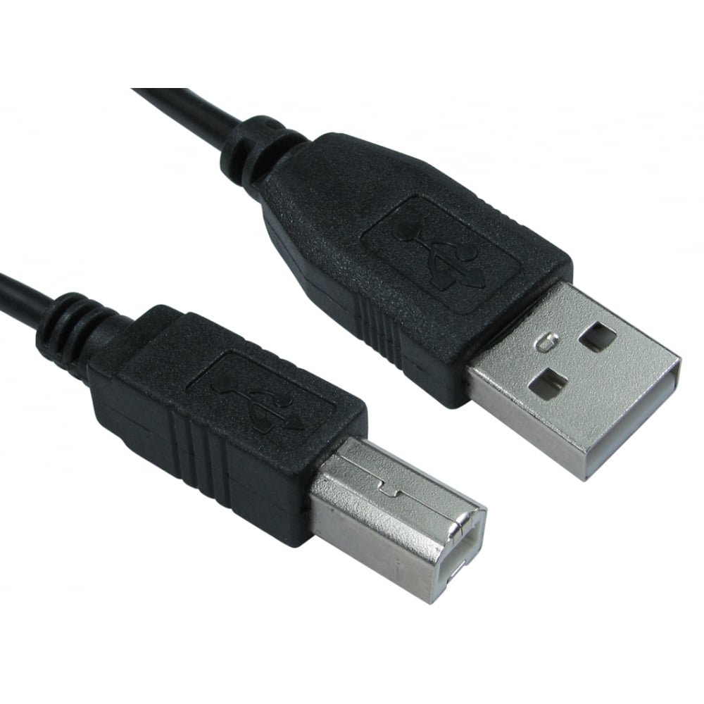 World of Data 1.8m USB 2.0 Cable | Copper Wire | A Male to B Male | Compatible with Epson, HP, Canon, Lexmark, Oki, Dell, Dymo, Zebra Printers