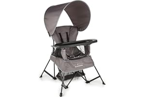 Baby Delight Go with Me Venture Portable Chair | Indoor and Outdoor | Sun Canopy | 3 Child Growth Stages | Grey