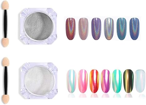 Holographic Nail Powder Laser Opal Iridescent Unicorn Chrome Nail