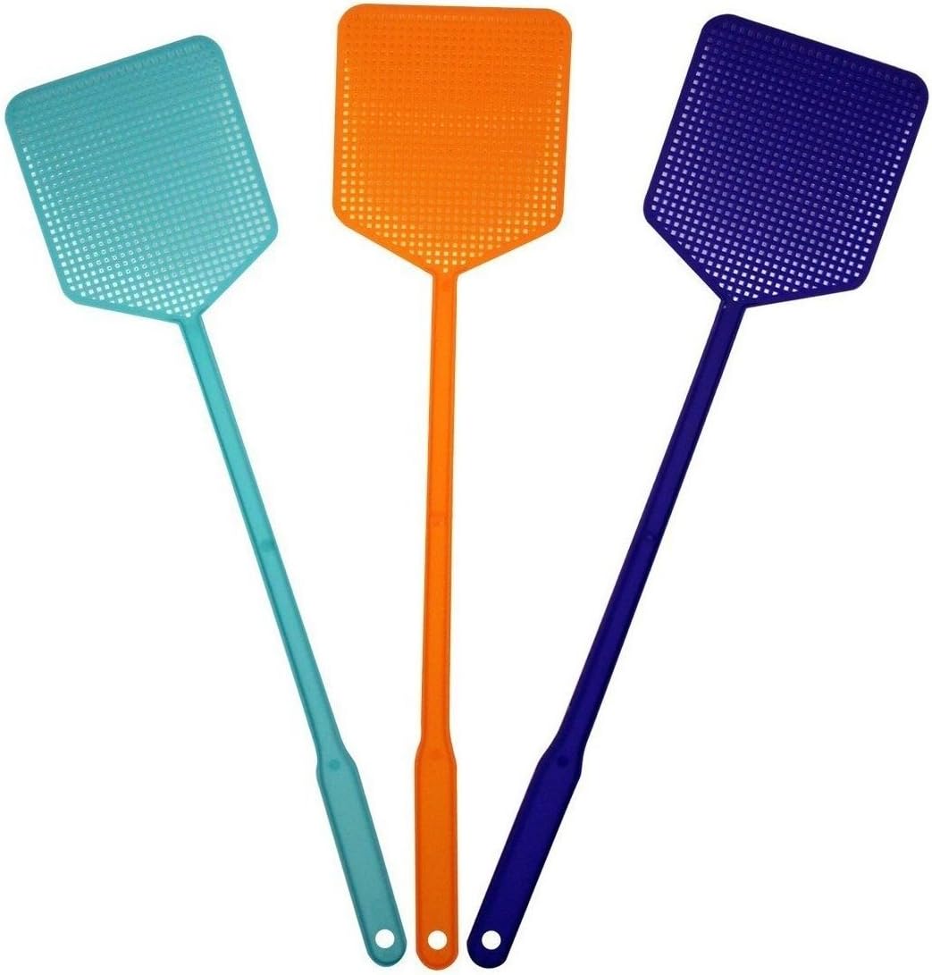 3 PC HEAVY DUTY FLY SWATTER PACK Plastic Bug Mosquito Insect Wasp Killer Catcher