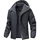 ceauros Men's Waterproof Ski Snow Jacket Warm Winter Mountain Rain Jacket Windbreaker Hooded Snowboarding Coat