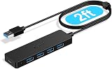 Aceele USB Hub 3.0 4-Port with 2ft Extension Cable and Type-C Power Port