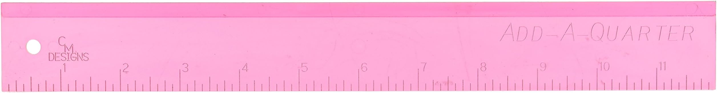 CM DesignsCMDsnsRuler12AddAQuarterPink, Pink, 12"