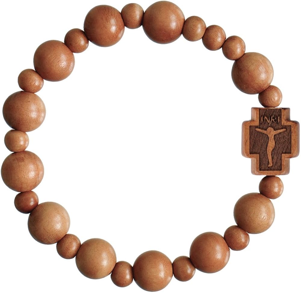 Sine Cera Catholic Rosary Bracelet Jujube Wood 10mm, 10 month