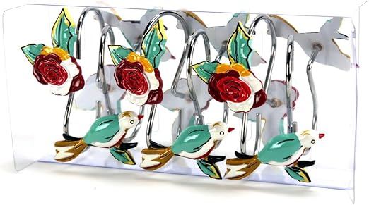 Amazon Com Lenox Simply Fine Chirp Shower Curtain Hooks Multi