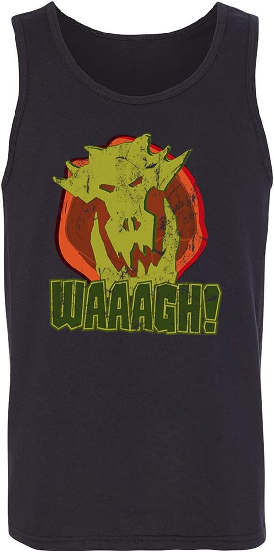 RIVEBELLA New Graphic Waaagh Novelty Tee Warhammer Men's Tank Top