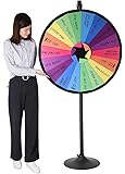 WinSpin 36" 18 Customizable Slots Largest Prize Wheel with Stand Fortune Spinning Game Carnival Tradeshow