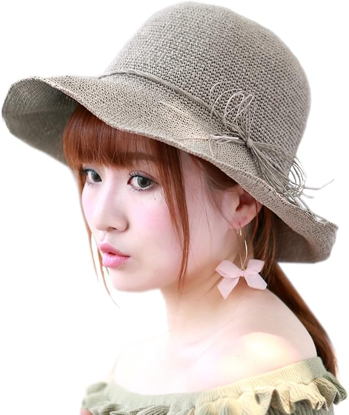 Amazon モ二コ 帽子 レディース 麦わら ハット 折りたたみ Uv つば広 ストローハット サイズ調整可 つば広ハット Ms1374 Pk ハット 通販