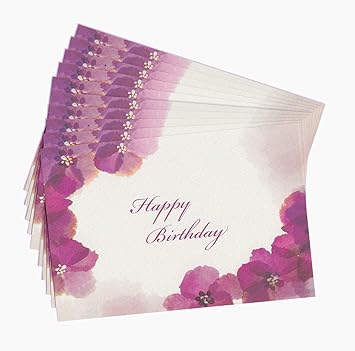 Amazon まとめ売り10枚セット バースデーカード 花 Flower メッセージカード ポストカード 絵柄付はがき 文房具 オフィス用品