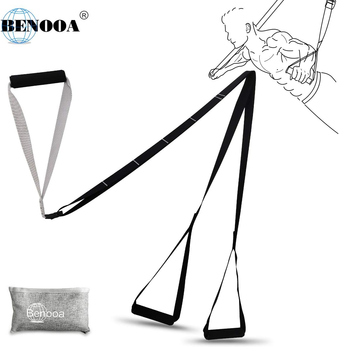 Benooa Suspension Trainer Kit, Fitness Training Kit Adjust Professional Suspension Exercise System for Core Strength Trainer Home Gyms and Outdoor Lightweight/Simple