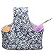 Teamoy Knitting Tote Bag, Travel Project Wrist Bag for Needles(14inches), Yarn and Crochet Supplies, Lightweight, Perfect Size for Knitting on The Go (Large, Blue Flowers)