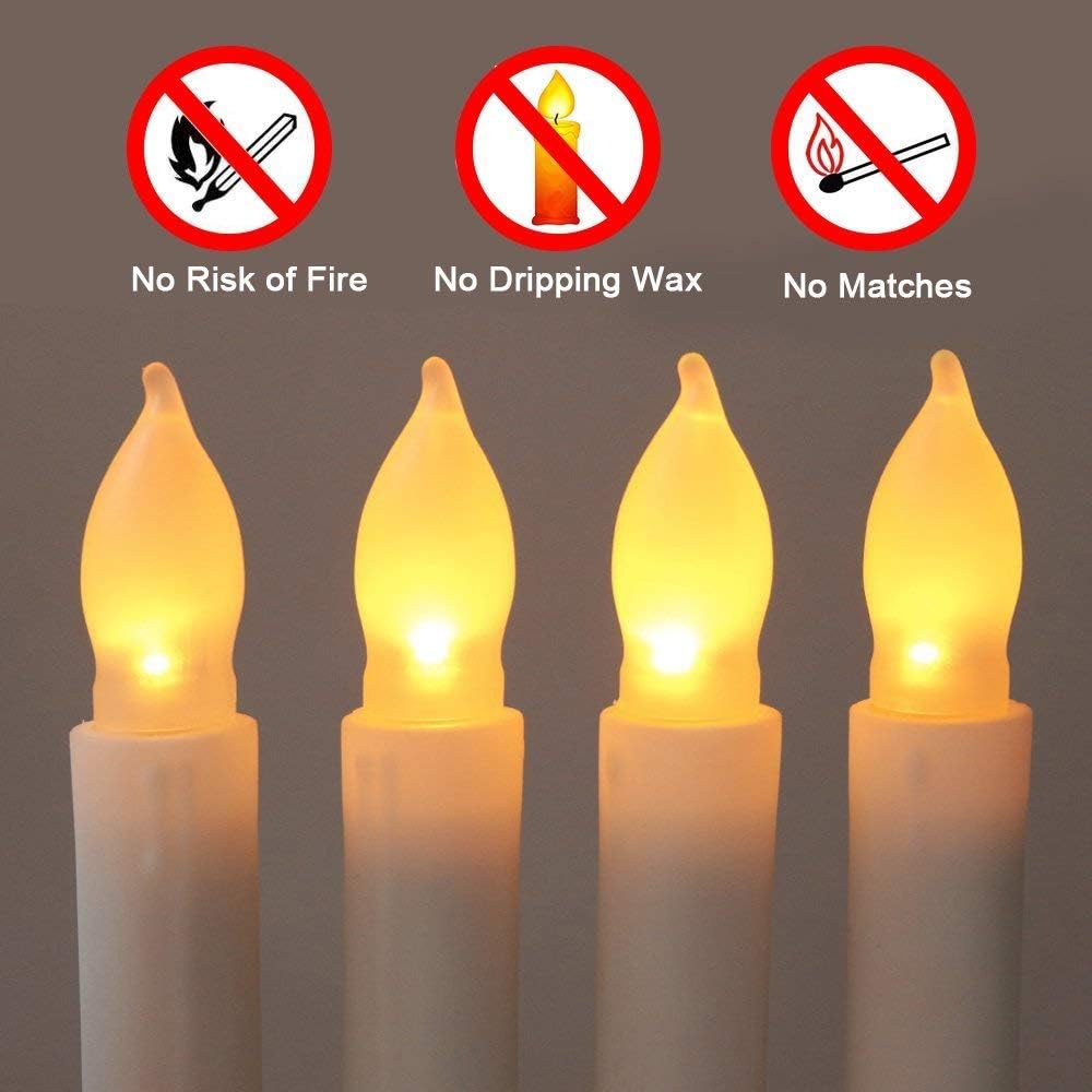 Werded LED Flameless Candles, 12 PCS Pillar Flickering Flameless Real Wax Moving Wick LED Candle for Home/Party/Halloween/Christmas/Wedding Decor (0.79 x 6.5 Inch, Batteries Not Included) - Image 4