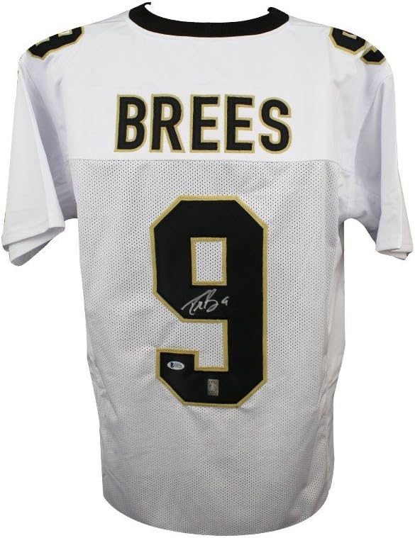 Drew Brees Autographed New Orleans Saints Custom White Football Jersey - Beckett COA