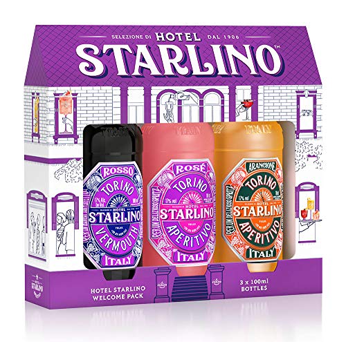 Starlino Aperitivo Geschenkset 3x10cl 17% Vol - Original Italienische Weinaperitife aus Turin für köstliche Cocktails und Spritz Drinks - ideal als Geschenk (3x10cl Flasche)