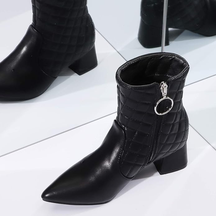 Trary Womens Fashion Pointed Chunky