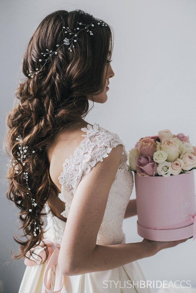 Amazon Com Wedding Hair Vine With Crystal And White Beads Extra