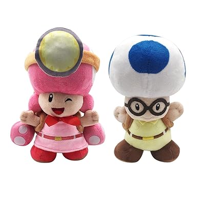 Super Mario Bros Toadette and Blue Toad Plush Soft Nepal Ubuy