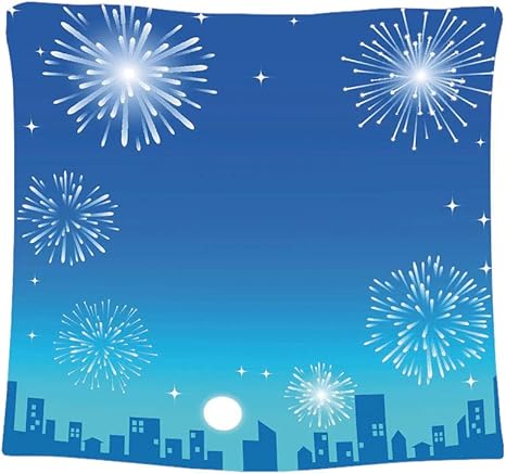 Amazon Co Jp 夜の街で花火 ビーチ風景のタペストリー 青い空と海 インテリア 多機能壁掛け ファブリックバナー ハンギング ファブリック 180 Cm X140 Cm ホーム キッチン