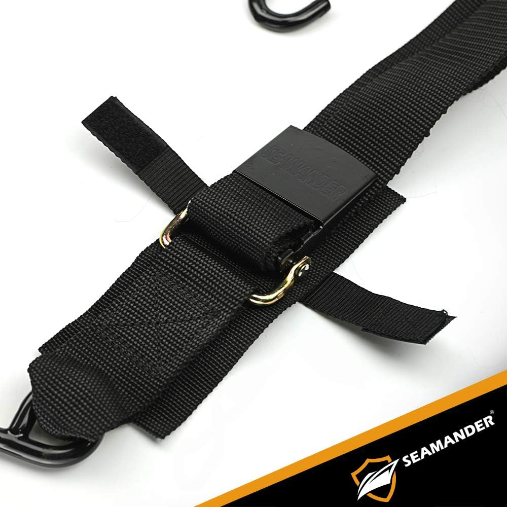 Seamander Marine Boat Trailer 2 inch Trailer Transom Tie-Down Straps (Black, 2-Piece): Automotive